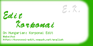 edit korponai business card